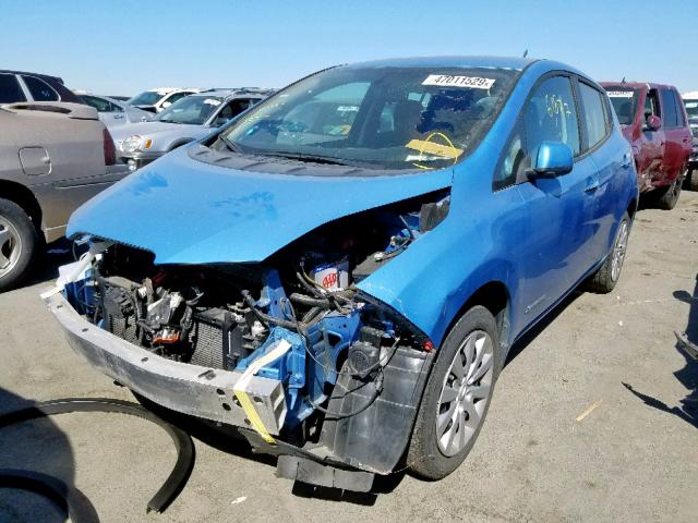 1N4AZ0CP3EC333078 - 2014 NISSAN LEAF S BLUE photo 2