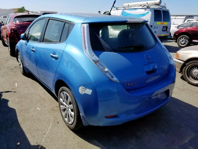 1N4AZ0CP3EC333078 - 2014 NISSAN LEAF S BLUE photo 3