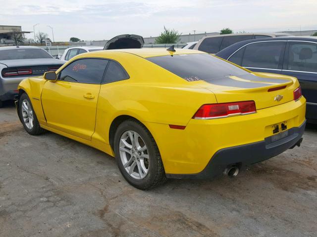 2G1FA1E32E9316747 - 2014 CHEVROLET CAMARO LS YELLOW photo 3