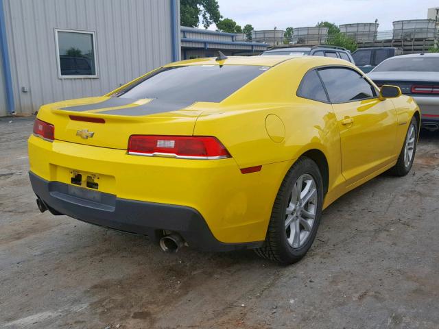 2G1FA1E32E9316747 - 2014 CHEVROLET CAMARO LS YELLOW photo 4