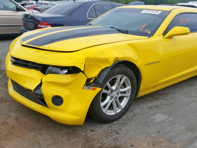 2G1FA1E32E9316747 - 2014 CHEVROLET CAMARO LS YELLOW photo 9