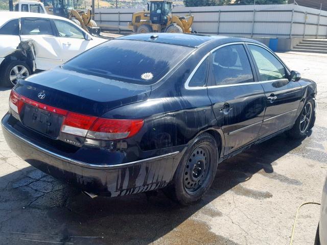 KMHFC46F98A302568 - 2008 HYUNDAI AZERA SE BLACK photo 4