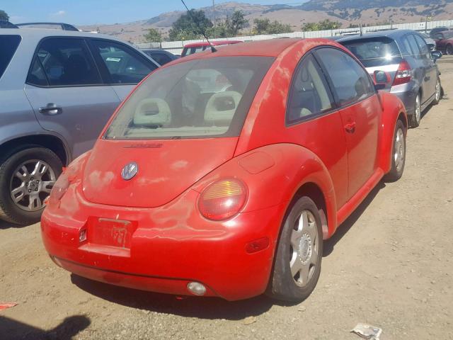 3VWBB61C1WM021392 - 1998 VOLKSWAGEN NEW BEETLE წითელი ფოტო 4