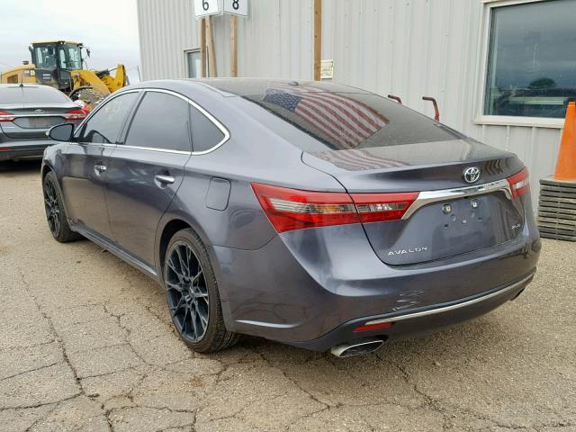 4T1BK1EB1GU210270 - 2016 TOYOTA AVALON XLE CHARCOAL photo 3