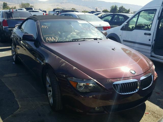 WBAEK13476CN77603 - 2006 BMW 650 I MAROON photo 1