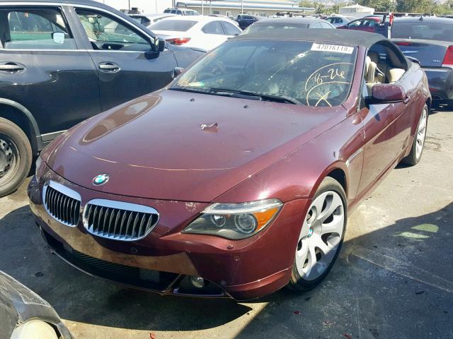 WBAEK13476CN77603 - 2006 BMW 650 I MAROON photo 2