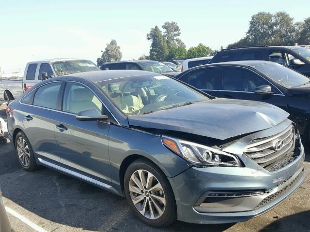 5NPE34AFXFH228350 - 2015 HYUNDAI SONATA SPO BLUE photo 1