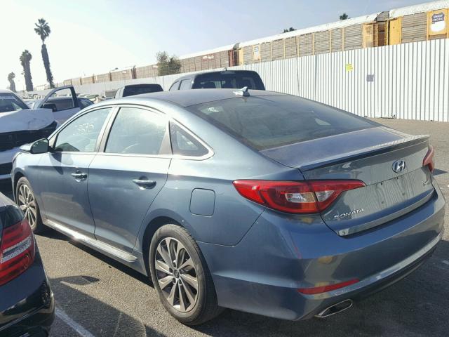 5NPE34AFXFH228350 - 2015 HYUNDAI SONATA SPO BLUE photo 3