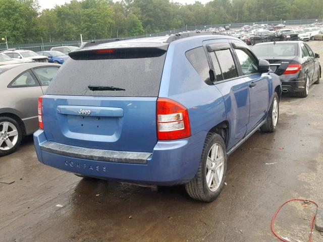 1J8FT47W27D145507 - 2007 JEEP COMPASS BLUE photo 4