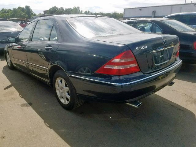 WDBNG75J61A216523 - 2001 MERCEDES-BENZ S 500 BLUE photo 3