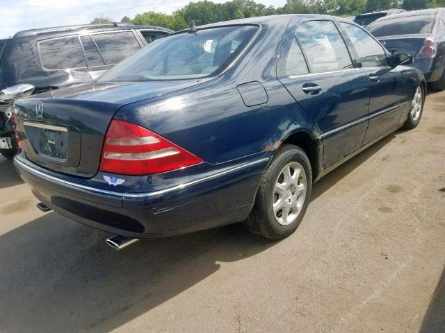 WDBNG75J61A216523 - 2001 MERCEDES-BENZ S 500 BLUE photo 4