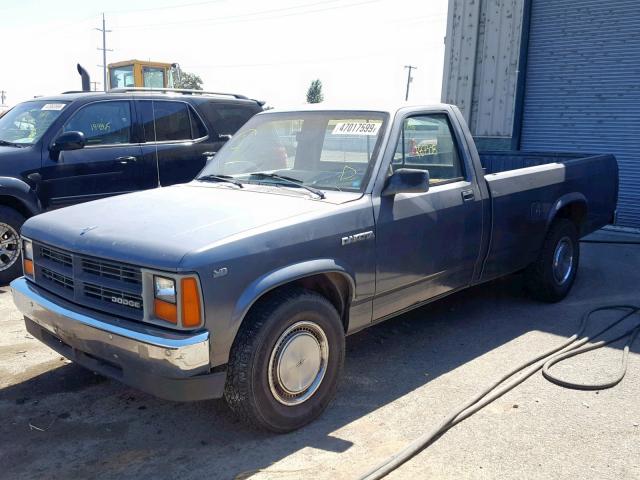 1B7GN14M3HS319184 - 1987 DODGE DAKOTA BLUE photo 2