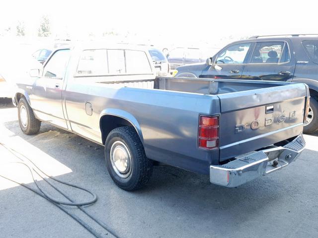 1B7GN14M3HS319184 - 1987 DODGE DAKOTA BLUE photo 3