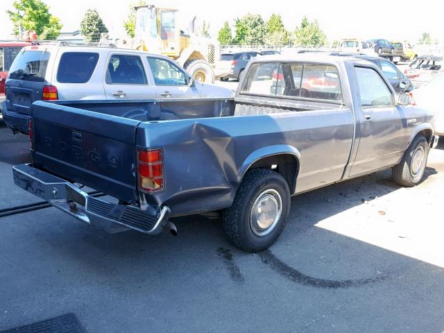 1B7GN14M3HS319184 - 1987 DODGE DAKOTA BLUE photo 4