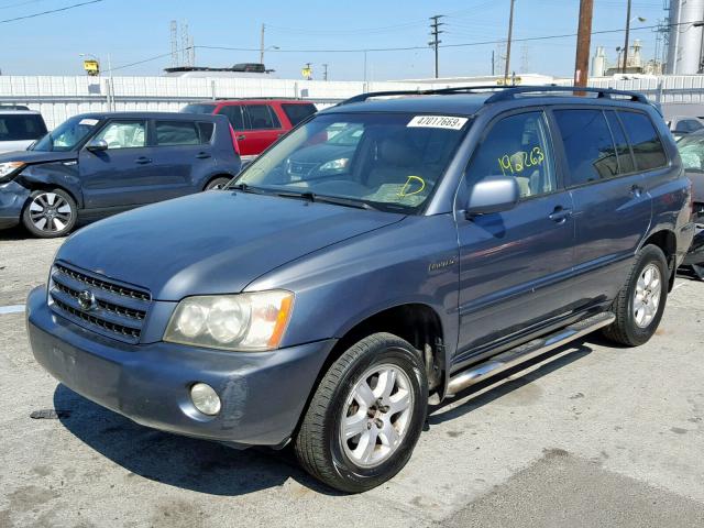 JTEHF21A730141152 - 2003 TOYOTA HIGHLANDER BLUE photo 2