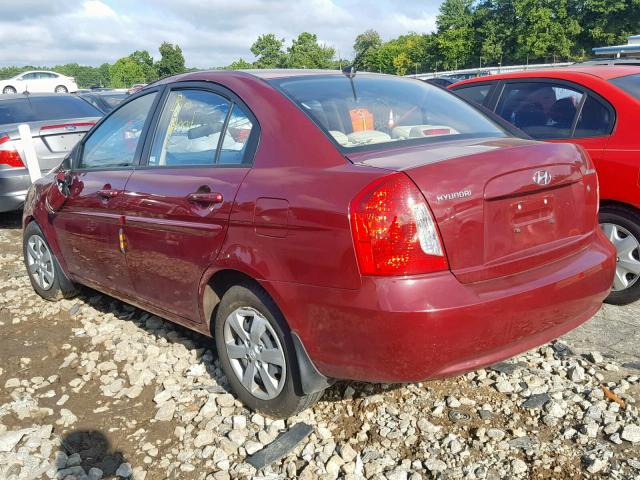 KMHCN46C59U342410 - 2009 HYUNDAI ACCENT GLS MAROON photo 3