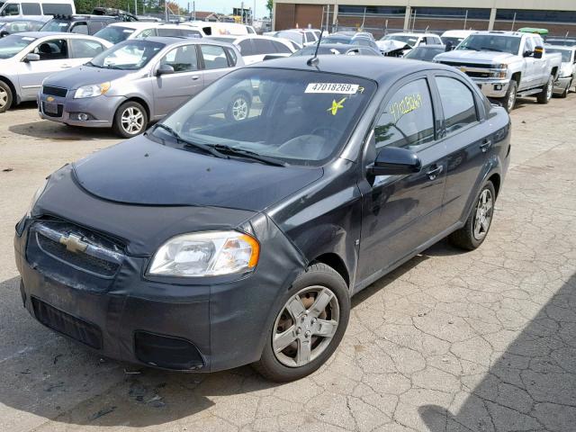 KL1TD56E89B660393 - 2009 CHEVROLET AVEO LS BLACK photo 2