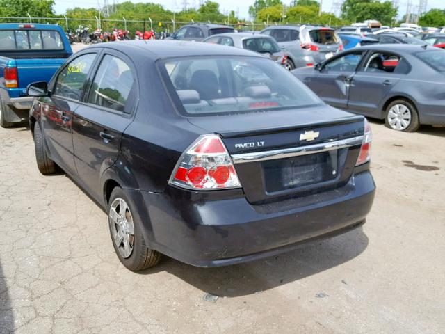 KL1TD56E89B660393 - 2009 CHEVROLET AVEO LS BLACK photo 3