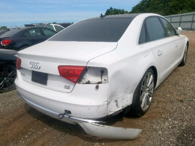 WAURVAFD7BN017132 - 2011 AUDI A8 L QUATT WHITE photo 4