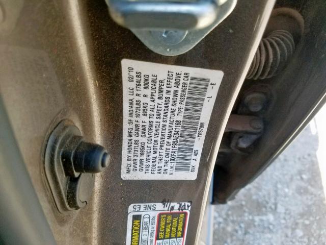 19XFA1F95AE041168 - 2010 HONDA CIVIC EXL 棕色 照片 10