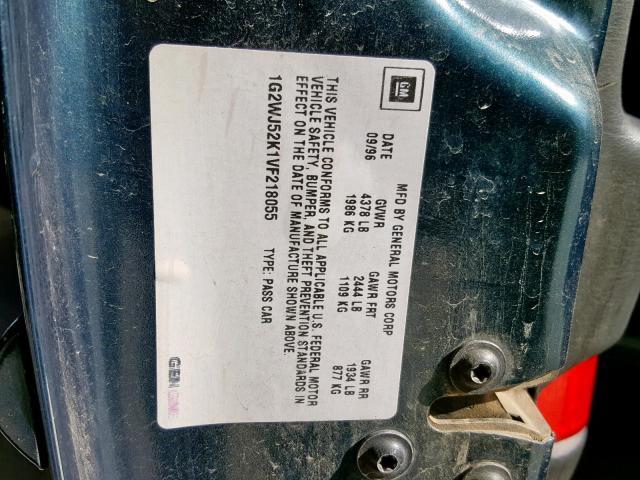 1G2WJ52K1VF218055 - 1997 PONTIAC GRAND PRIX GREEN photo 10