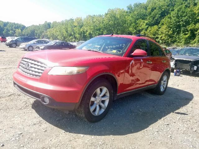 JNRAS08W34X218678 - 2004 INFINITI FX35 RED photo 2