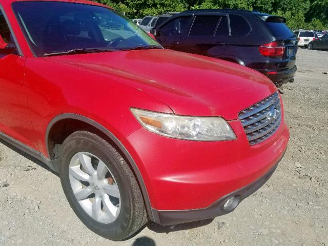 JNRAS08W34X218678 - 2004 INFINITI FX35 RED photo 9