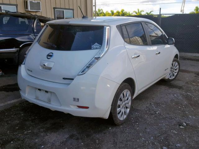 1N4AZ0CP8FC304726 - 2015 NISSAN LEAF S WHITE photo 4