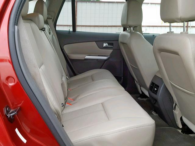 2FMDK3JC6DBE11165 - 2013 FORD EDGE SEL RED photo 6