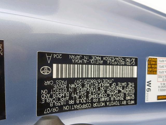 JTKDE167680251297 - 2008 TOYOTA SCION TC ლურჯი ფოტო 10