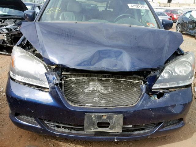 5FNRL38797B130596 - 2007 HONDA ODYSSEY EX BLUE photo 9