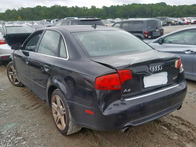 WAUAF78E68A032661 - 2008 AUDI A4 2.0T BLACK photo 3