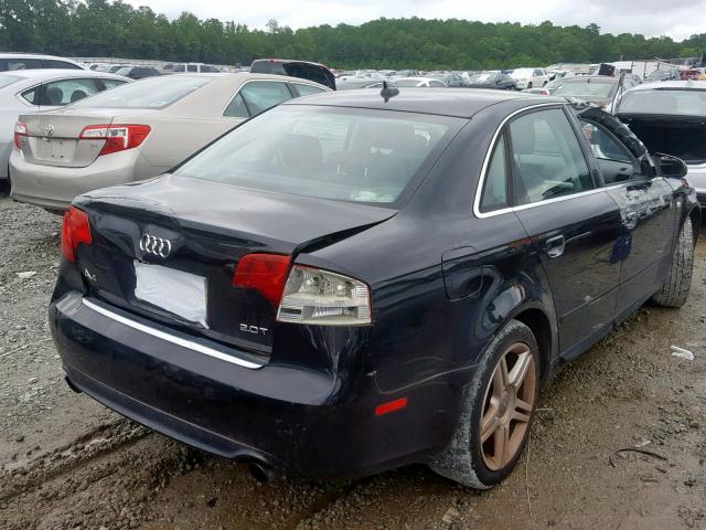 WAUAF78E68A032661 - 2008 AUDI A4 2.0T BLACK photo 4