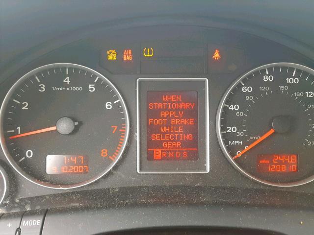 WAUAF78E68A032661 - 2008 AUDI A4 2.0T BLACK photo 8