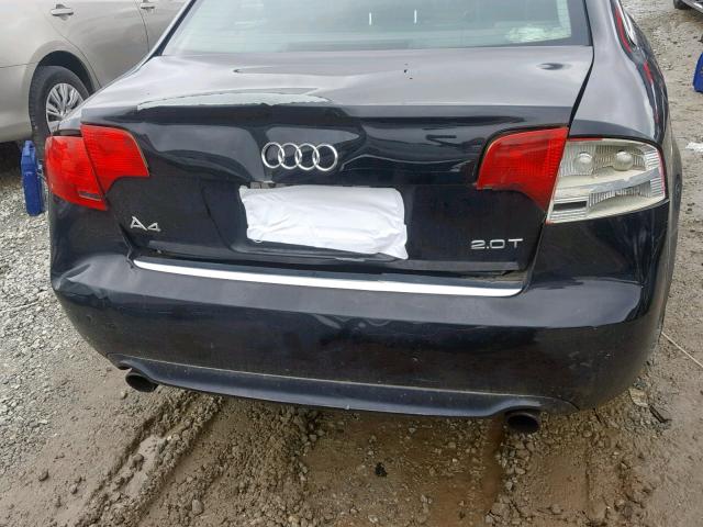 WAUAF78E68A032661 - 2008 AUDI A4 2.0T BLACK photo 9