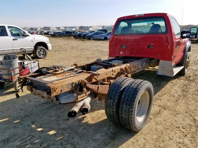 1FDAF57R08EE56319 - 2008 FORD F550 SUPER RED photo 4