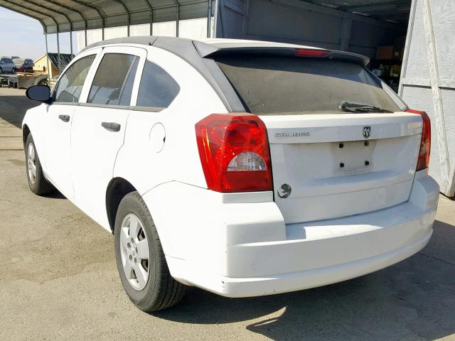 1B3HB28B38D757611 - 2008 DODGE CALIBER WHITE photo 3