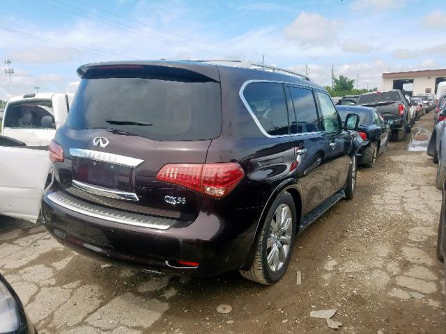 JN8AZ2NC8C9317845 - 2012 INFINITI QX56 MAROON photo 4