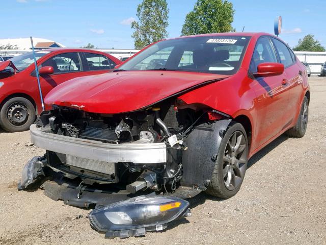 1C3CDFBA8DD309132 - 2013 DODGE DART SXT RED photo 2