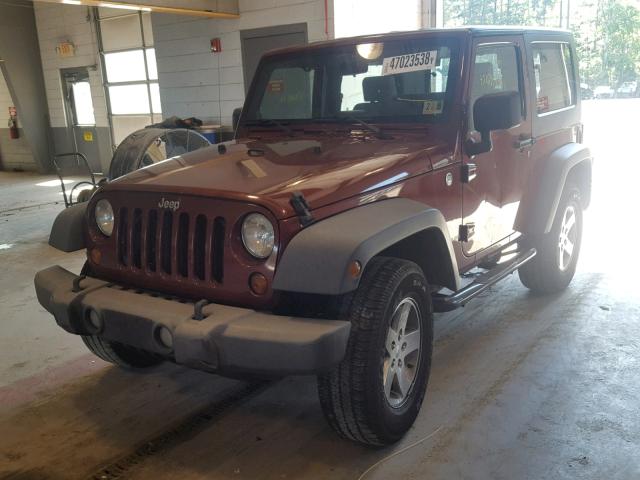 1J4FA24148L597776 - 2008 JEEP WRANGLER X BURGUNDY photo 2