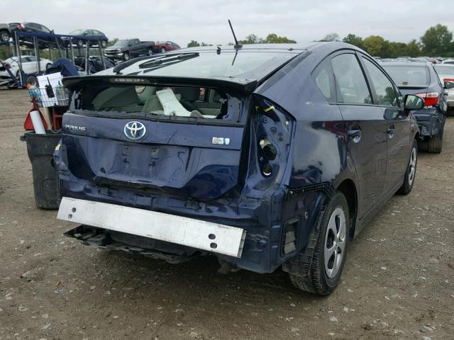 JTDKN3DUXD1648521 - 2013 TOYOTA PRIUS BLUE photo 4