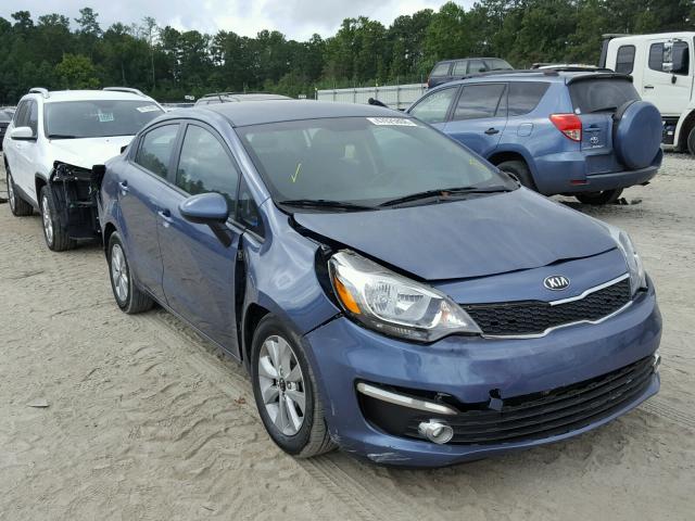 KNADN4A32G6680586 - 2016 KIA RIO EX BLUE photo 1