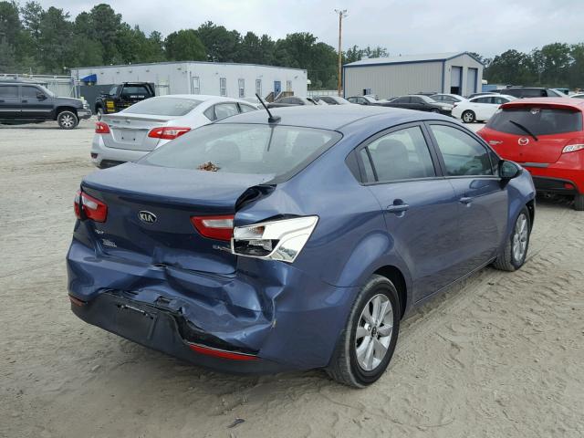 KNADN4A32G6680586 - 2016 KIA RIO EX BLUE photo 4