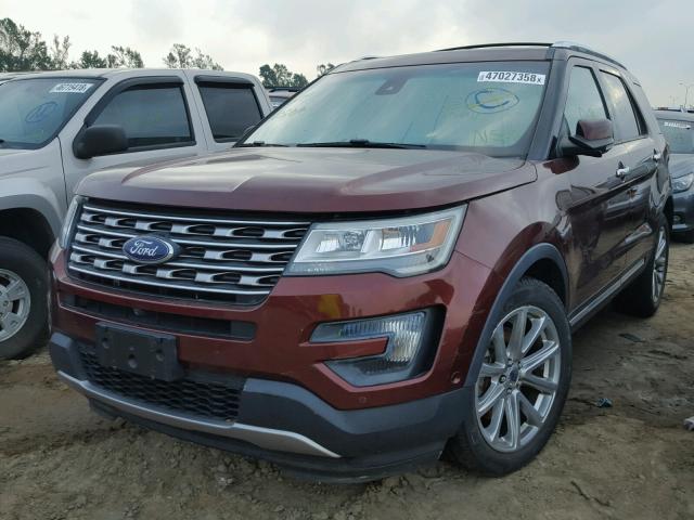 1FM5K8F87GGA38656 - 2016 FORD EXPLORER L BROWN photo 2