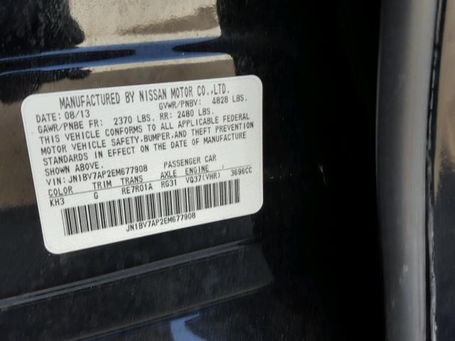 JN1BV7AP2EM677908 - 2014 INFINITI Q50 BASE BLACK photo 10