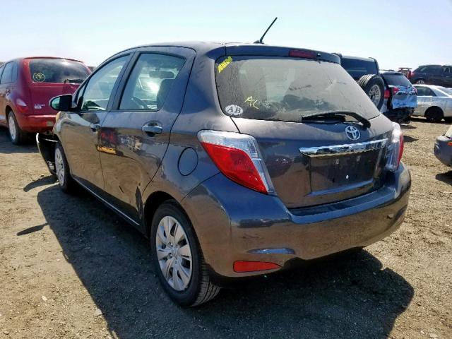 JTDKTUD35CD526620 - 2012 TOYOTA YARIS GRAY photo 3