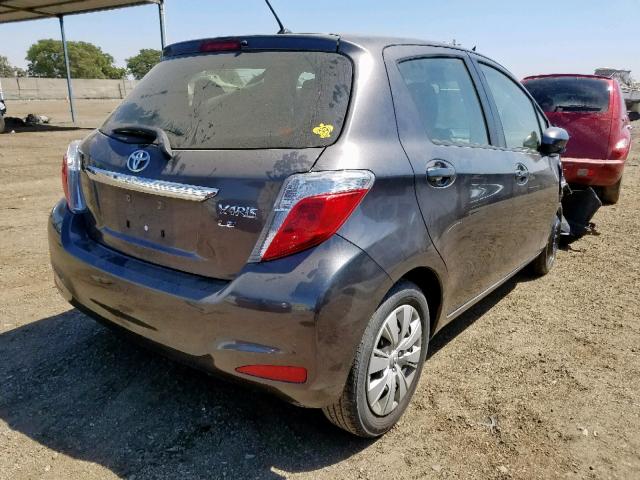 JTDKTUD35CD526620 - 2012 TOYOTA YARIS GRAY photo 4