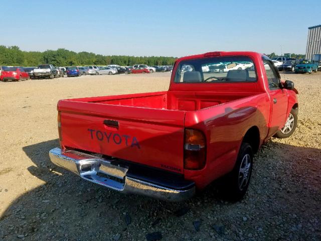 4TANL42N2VZ224849 - 1997 TOYOTA TACOMA RED photo 4