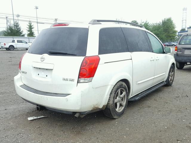 5N1BV28U46N120193 - 2006 NISSAN QUEST S WHITE photo 4