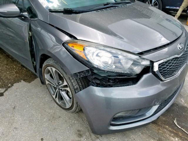 KNAFZ4A82G5529293 - 2016 KIA FORTE EX GRAY photo 9